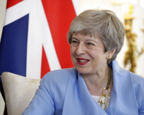 英國首相文翠珊。AP圖片