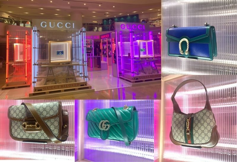 Gucci Beloved期間限定店展示品牌四個經典「袋」表。