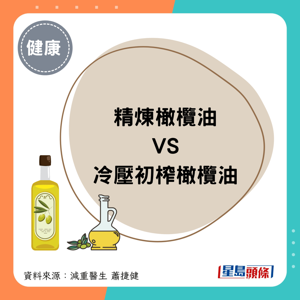 精煉橄欖油 VS 冷壓初榨橄欖油 