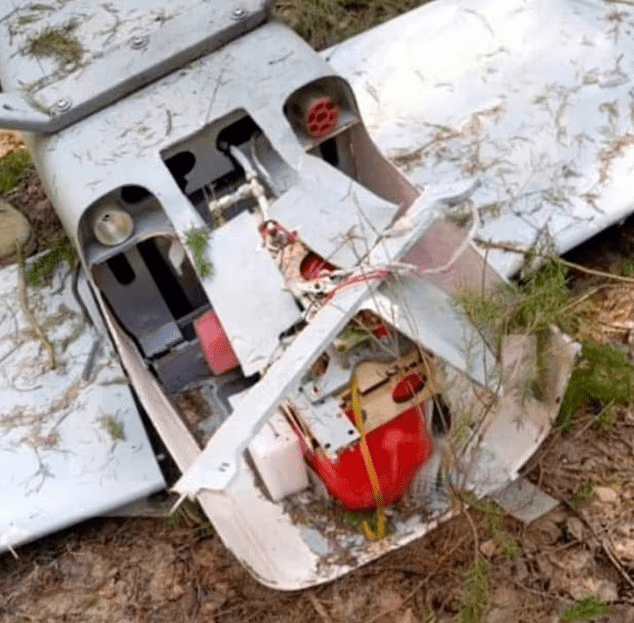 網傳照片顯示疑似UJ-22無人機的殘骸。網圖