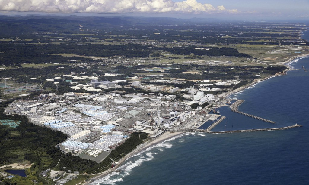 日本福島核電廠24日中午排放核廢水。AP