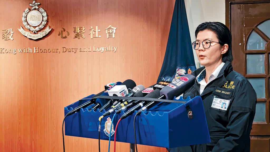 旺角警區署理總督察(刑事)黃穎珩交代少女被圍毆案件詳情。 