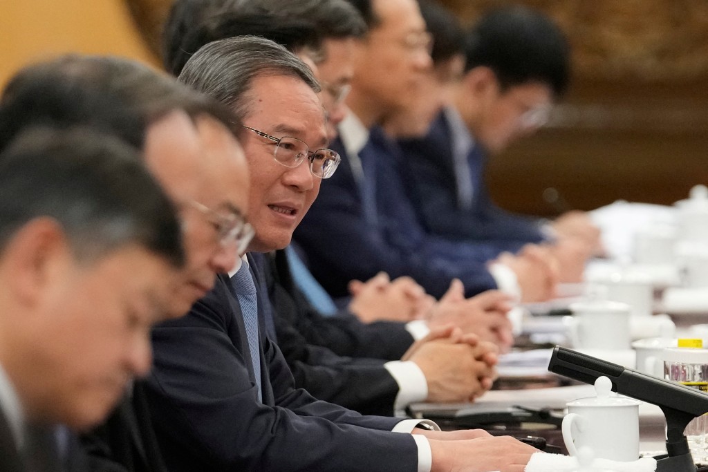 馮德萊恩與總理李強展開會談。路透社
