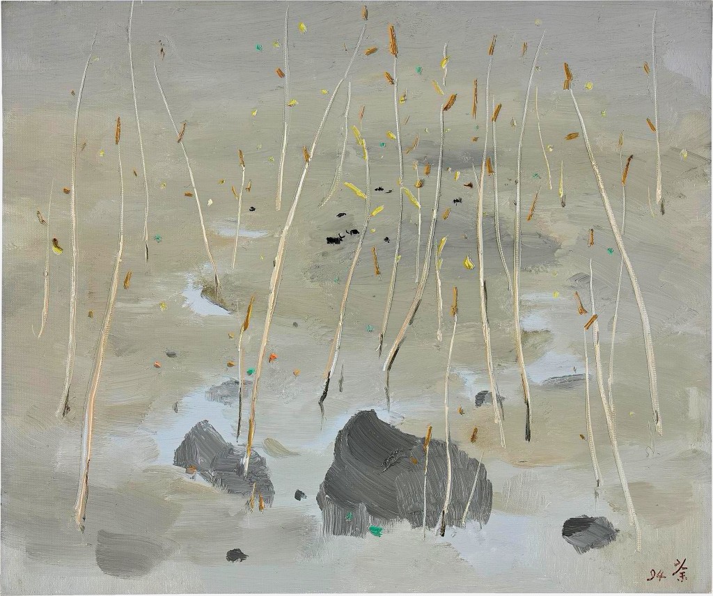 吳冠中的油彩畫作《春秋》,1994年作,估價由3,800,000至4,800,000港元。 吳冠中的油彩畫作《春秋》,1994年作,估價由3,800,000至4,800,000港元。