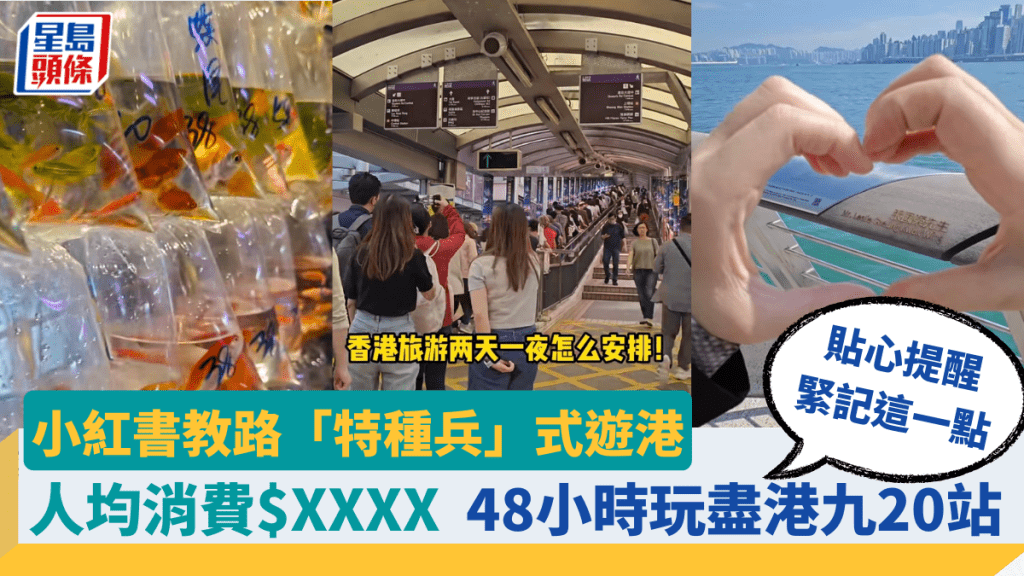 內地網紅小紅書教路「特種兵」式遊港 人均消費$XXXX 48小時玩盡港九20站  貼心提醒要緊記這一點