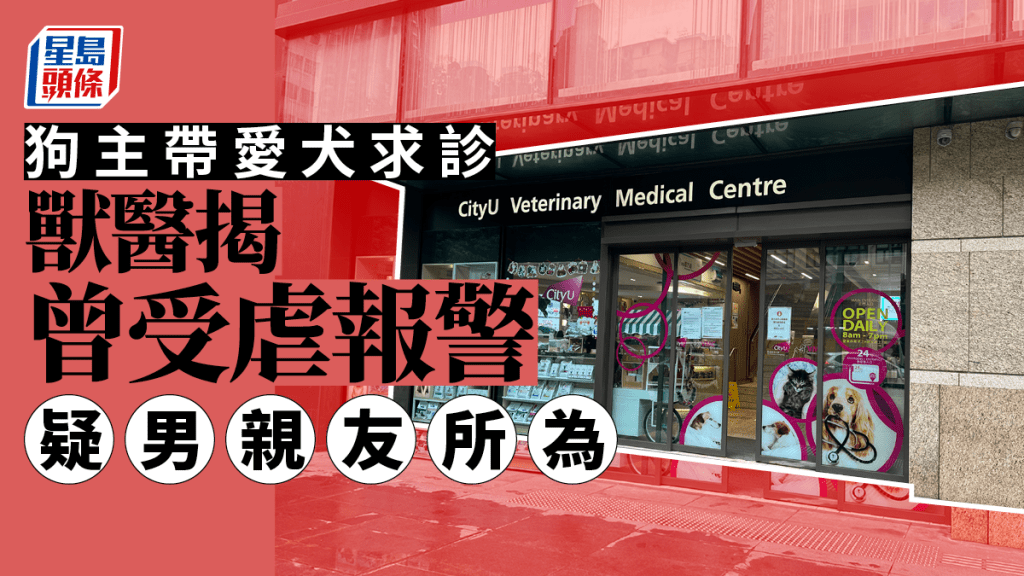 有狗主帶同愛犬到荔枝角的城大動物醫療中心求診,揭發狗隻懷疑受虐。梁國峰攝