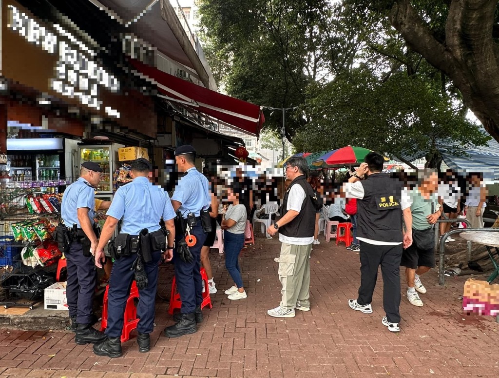 警方突擊搜查全港多個罪案黑點及懷疑非法場所拘捕116人。警方提供 警方突擊搜查全港多個罪案黑點及懷疑非法場所拘捕116人。警方提供