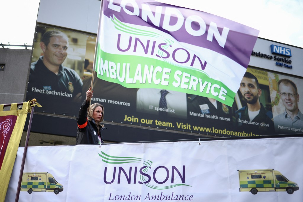 英國公共服務業總工會將罷工行動升級。路透社