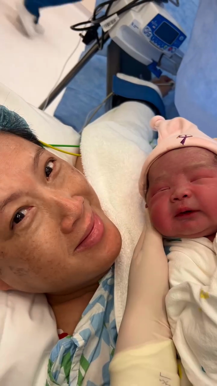 陳麗麗順利誕下女兒「小貴妃」。 陳麗麗順利誕下女兒「小貴妃」。