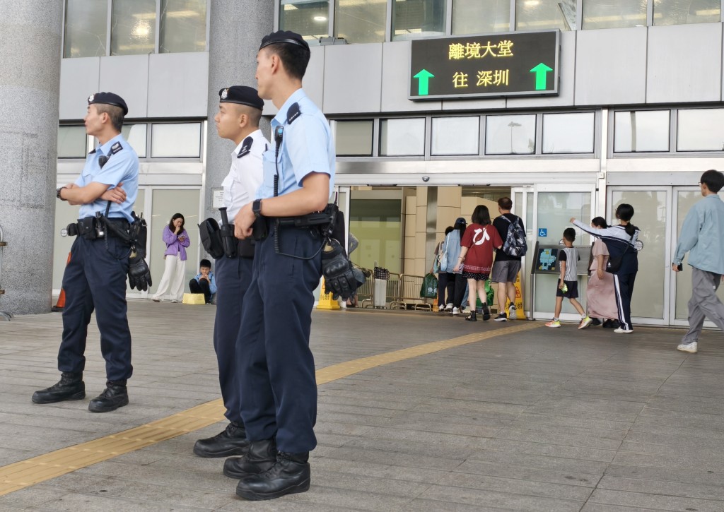 警員在場維持秩序。徐裕民攝 警員在場維持秩序。徐裕民攝