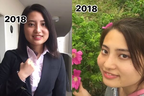 Nako公开瘦身前后的对比照。IG／nakodayon