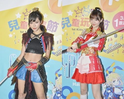 林泳淘、王卓淇出席「动漫电玩节」大玩cosplay。