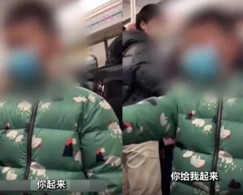 男童地鐵狂鬧嫲嫲「同我起身」。影片截圖