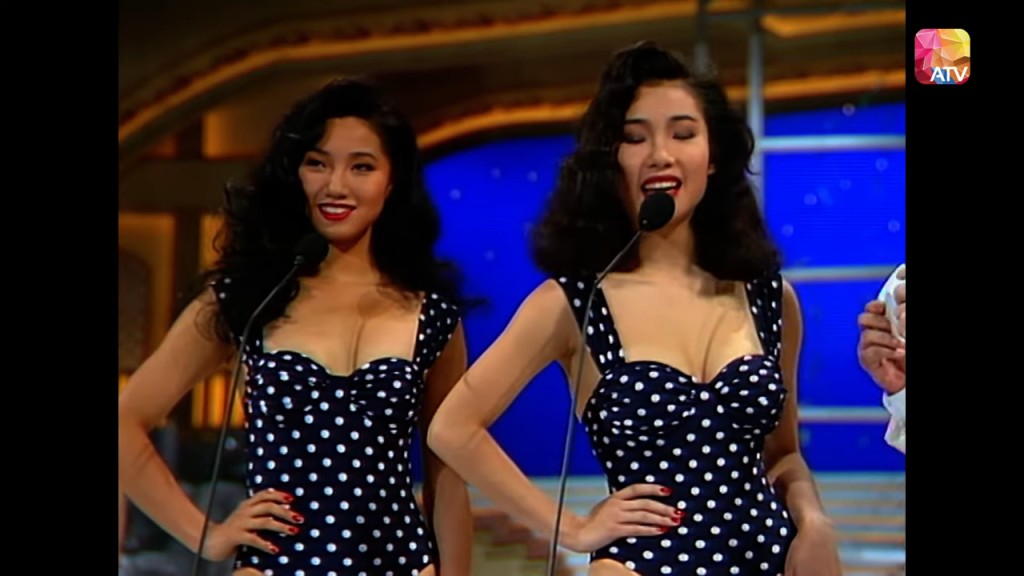 孫譽文（左）曾參加1990年亞洲小姐競選。