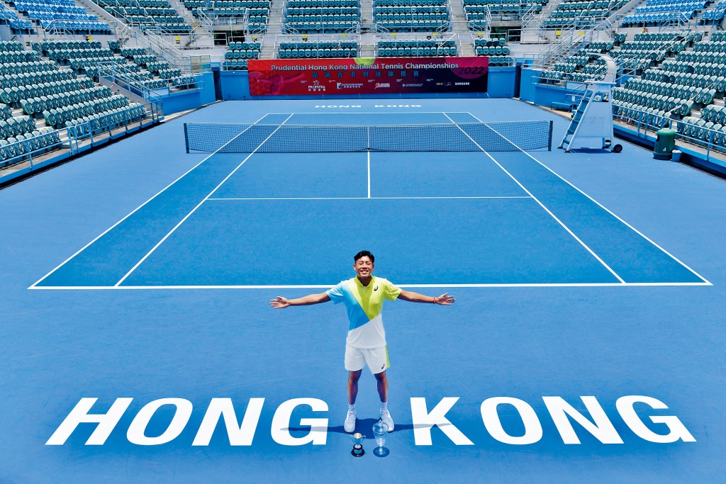 黃澤林於交通銀行香港國際網球挑戰賽2022首戰將對陣英國球手諾里。資料圖片