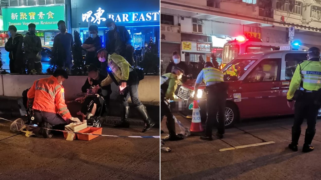 深水埗女童突衝出馬路 遭的士撞到受傷送院。車cam L(香港群組)FB