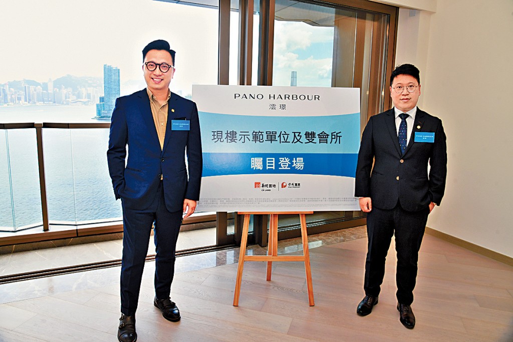華潤置地（海外）韋少凡（圖左）表示，澐璟已於上周獲批滿意紙，將陸續開始交樓程序。保利置業（香港）梁德鴻（圖右）。