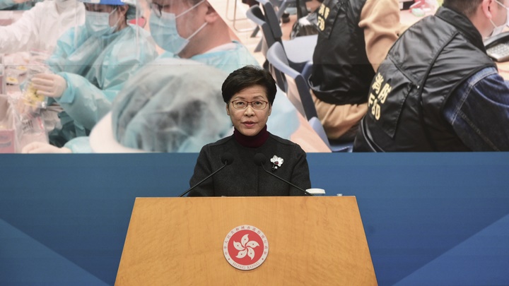 林鄭月娥廠商會線上團拜活動上指政府指九成疫苗接種率為目標。資料圖片