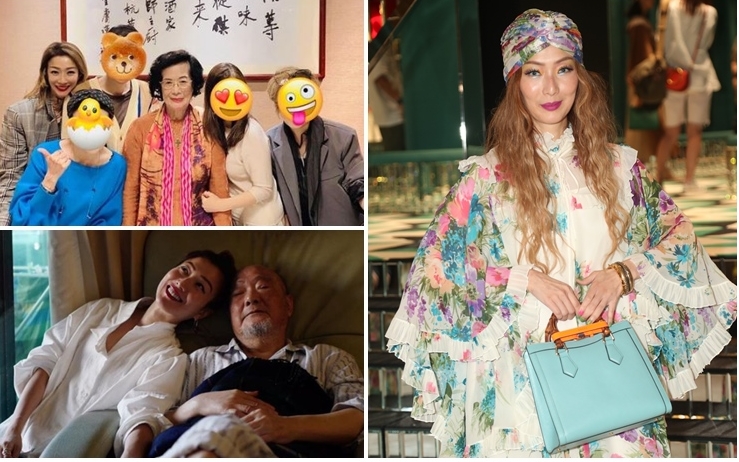 Sammi昨日貼相指跟家人拜祭亡父。