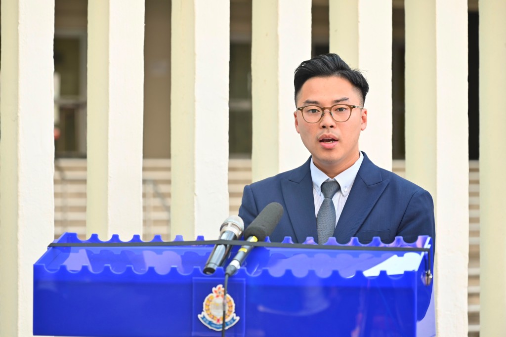 新界北總區科技及財富罪案組高級督察馮達仁。 新界北總區科技及財富罪案組高級督察馮達仁。