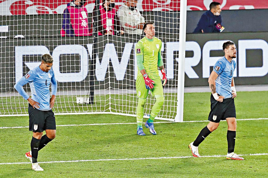 烏拉圭上仗世盃外作客淨吞阿根廷三蛋，士氣大受打擊。