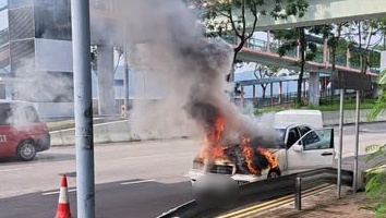 青山公路平治自焚。區議員黃啟進fb