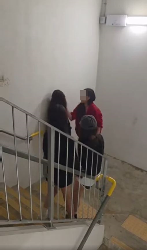 紅衣女童黨再多次掌摑受害少女。網片截圖
