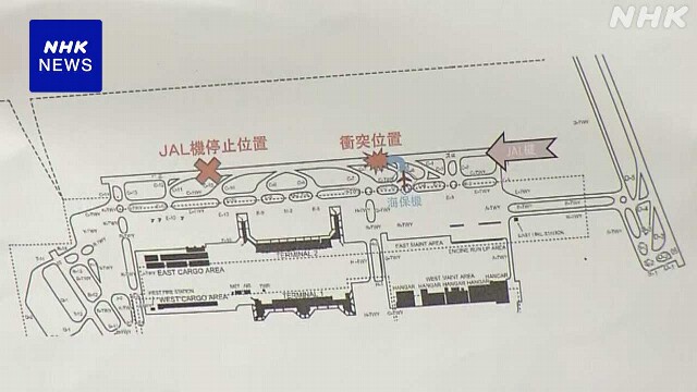事故关键位置示意图。 NHK