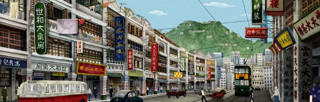 60年代的香港,街道上充滿舊式的招牌。