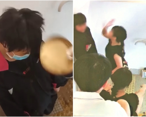 13歲女受害人遭欺凌掌摑。影片截圖