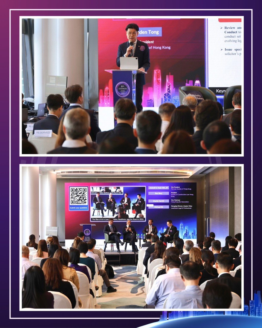 香港律師會會長湯文龍在會議上發表主題演講。律師會fb 香港律師會會長湯文龍在會議上發表主題演講。律師會fb