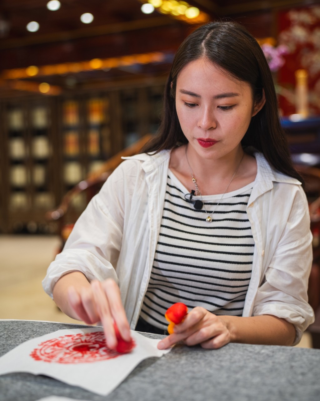 體驗拓印活動的朋友,可把拓印成品拿回家,為自己帶來祝福。