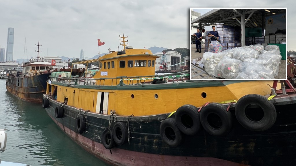 海關水警海上大緝私 檢近兩億元私煙大麻拘3男 舊漁船販毒難逃法眼落網