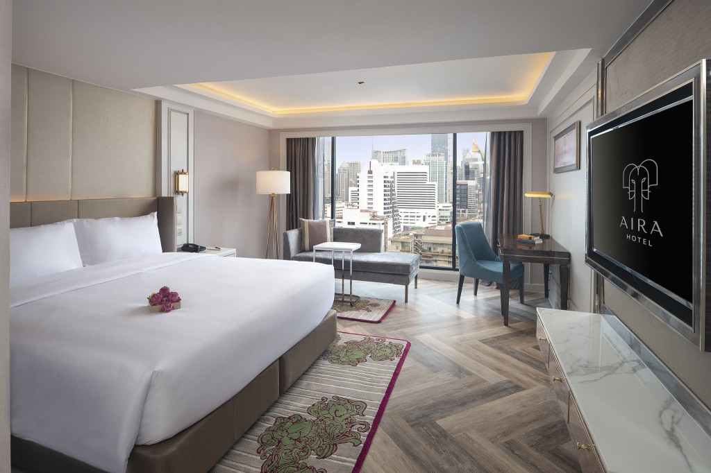 曼谷Aira Hotel Bangkok的客房面积由24平方米起。
