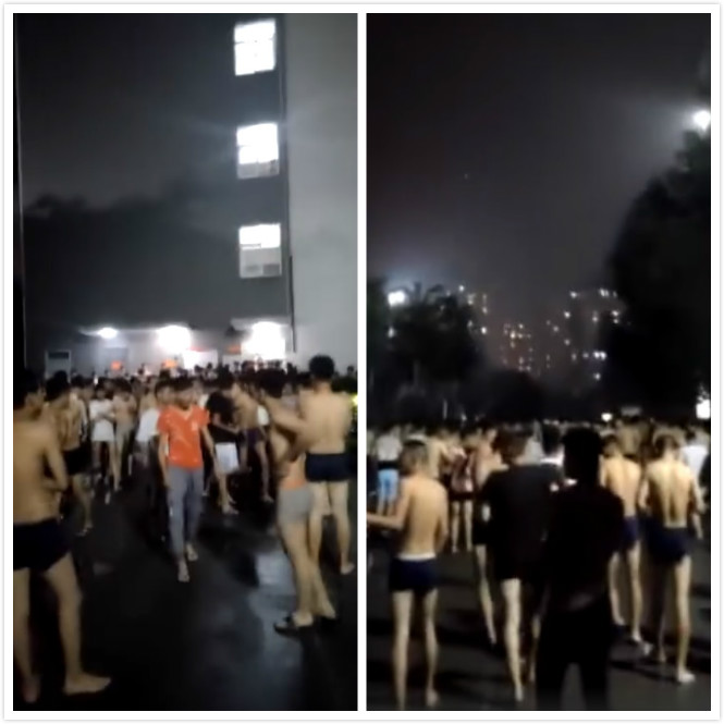 有民眾無穿衣物及鞋襪就跑落街躲避。網上圖片
