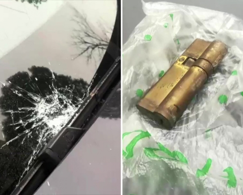 百萬豪車遭7歲童高空拋下鎖芯砸毀。(網圖)