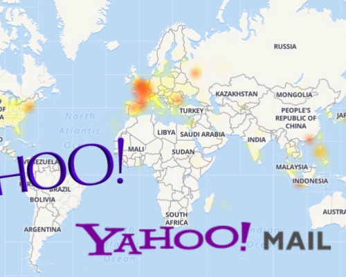 雅虎全球多地大規模故障 。網上圖片
