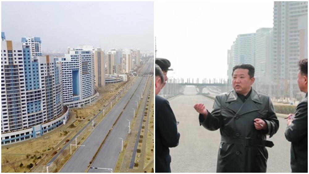 金正恩視察時向在場官員提出批示。互聯網圖片