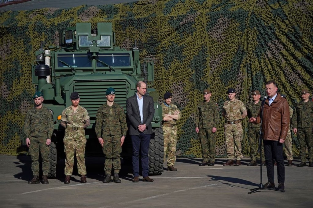 英國威廉王子突到訪波蘭與烏克蘭邊境軍事基地。路透社