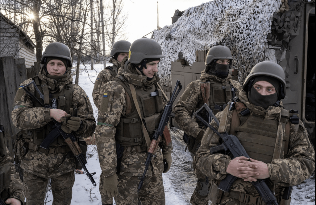 在烏克蘭頓涅茨克地區的烏克蘭軍人（路透社）