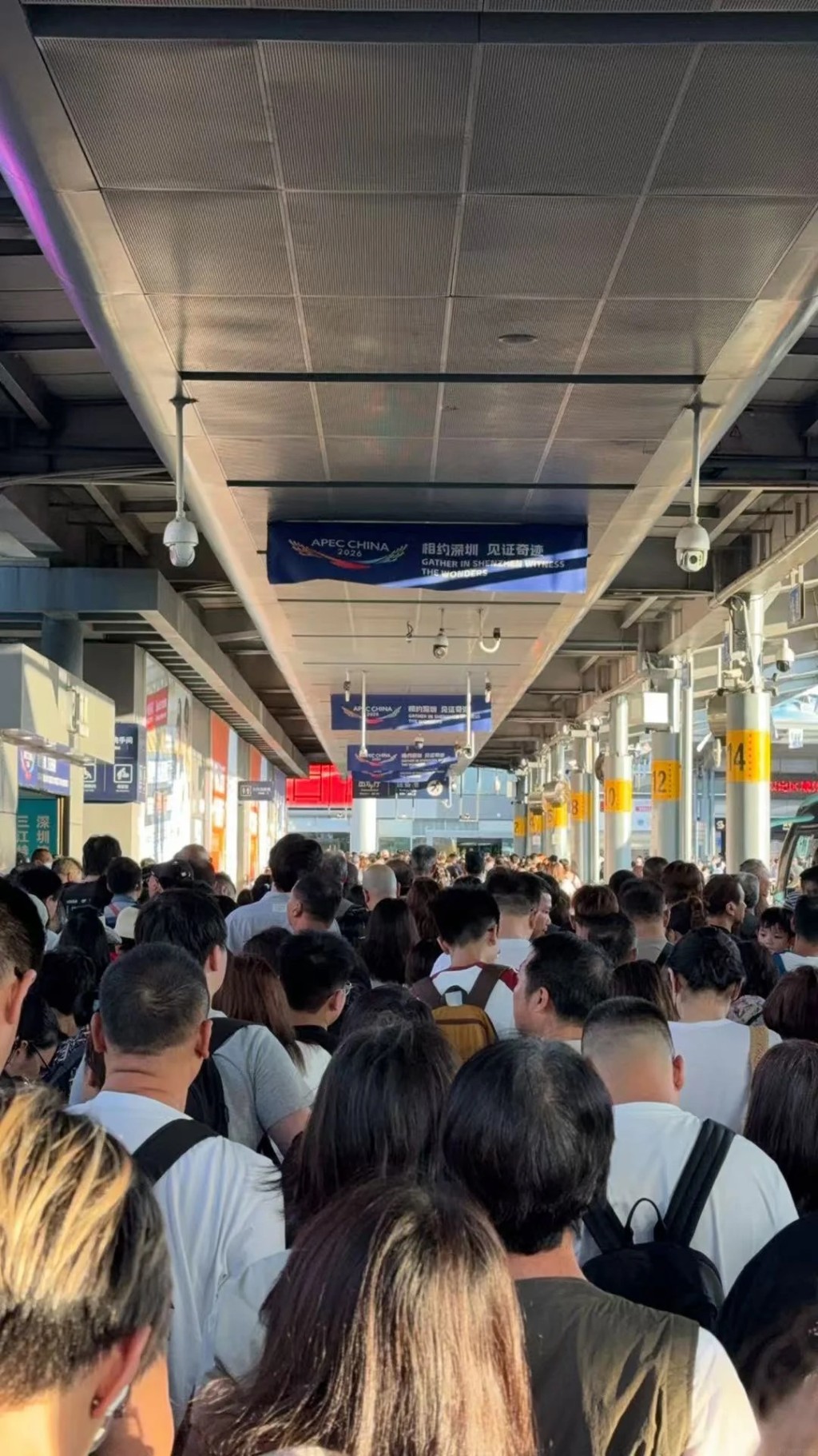 有網民指深圳灣口岸今日傍晚開始出現人龍。網上圖片 有網民指深圳灣口岸今日傍晚開始出現人龍。網上圖片