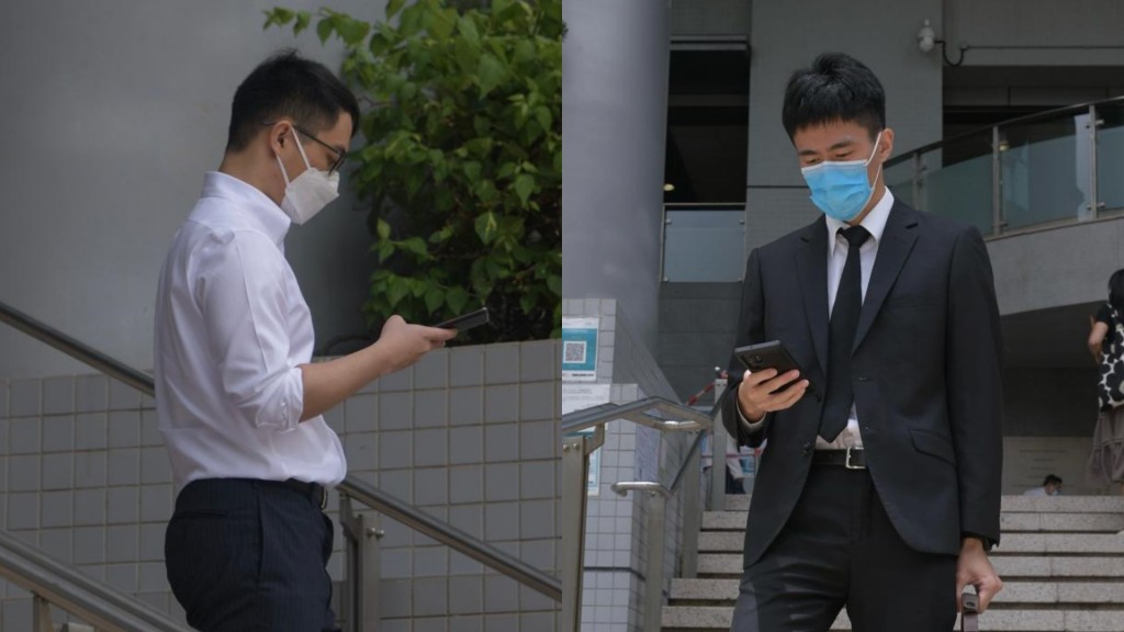 被告陸建希(左)，右為證人警員24215。