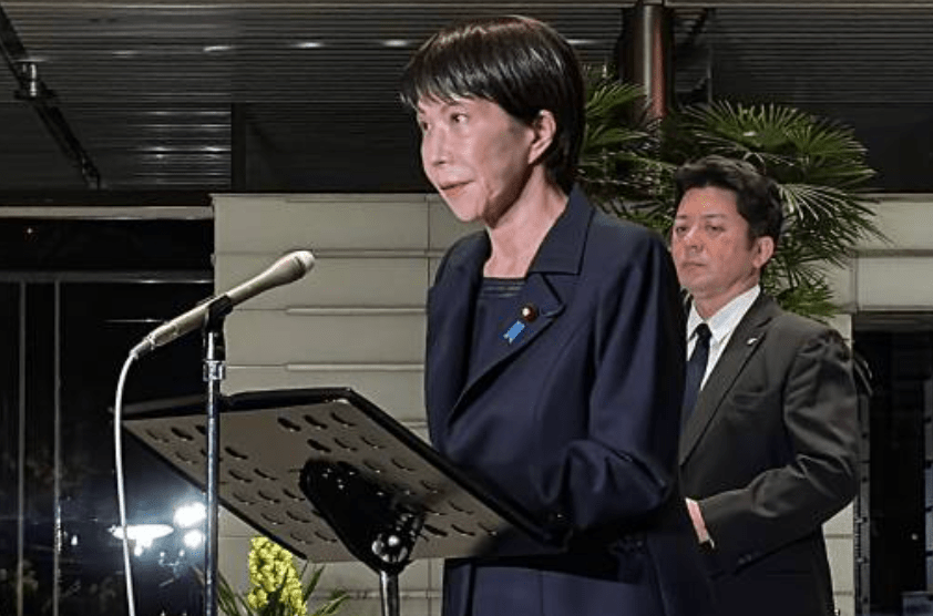 日本首相高市早苗就今次地震見記者。法新社