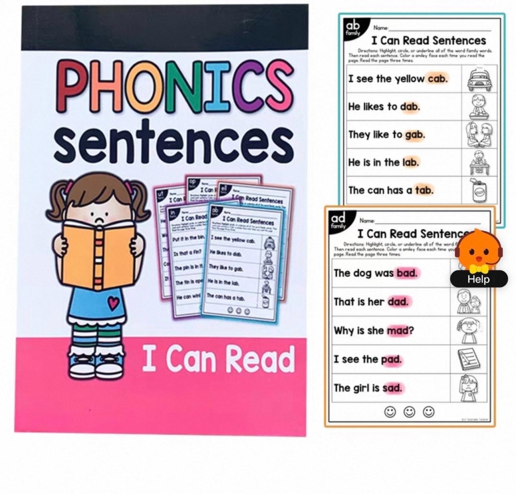 I can read自然拼讀閱讀國外課堂趣味練習冊作業紙（圖片來源：網上圖片）