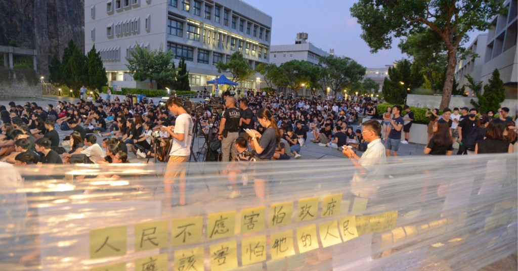 去年中大生在校園發起不少反修例活動。資料圖片