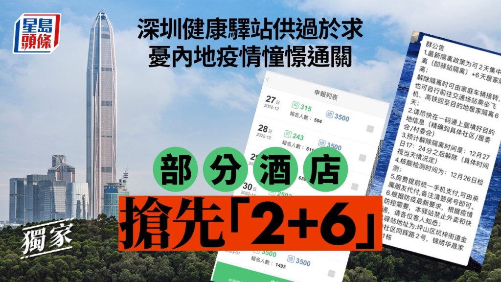 內地部分酒店搶先推「2+6」隔離。