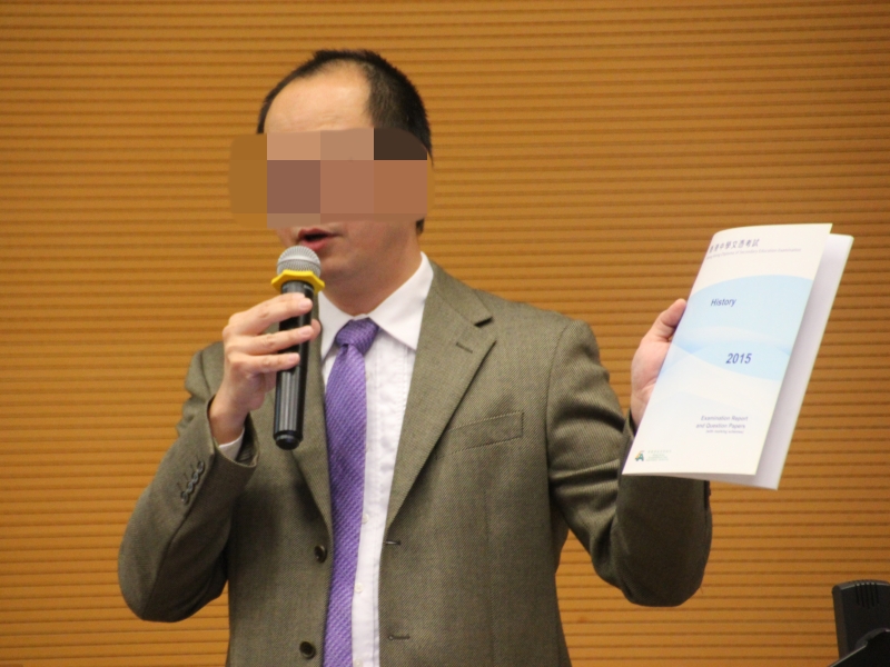 文憑試歷史科委員會秘書楊穎宇曾稱「沒有日本侵華,哪有新中國?忘本呀!」。