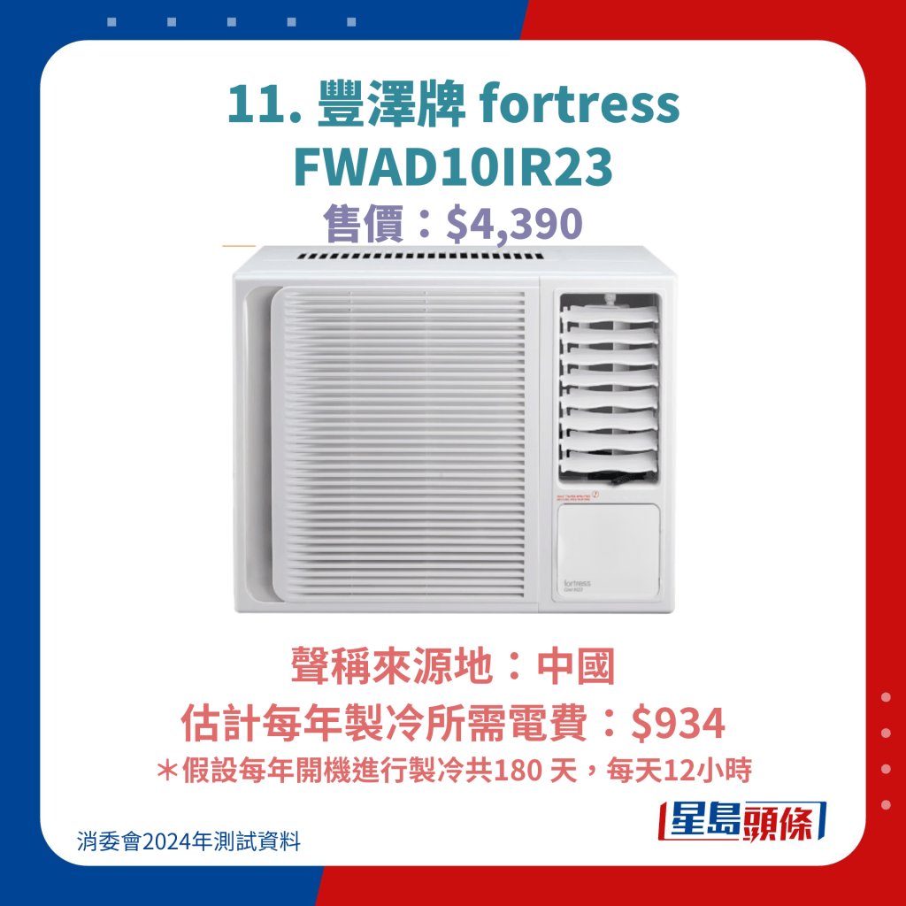 11. 豐澤牌 fortress FWAD10IR23