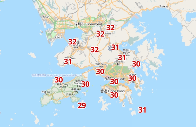 天文台分區天氣預測截圖