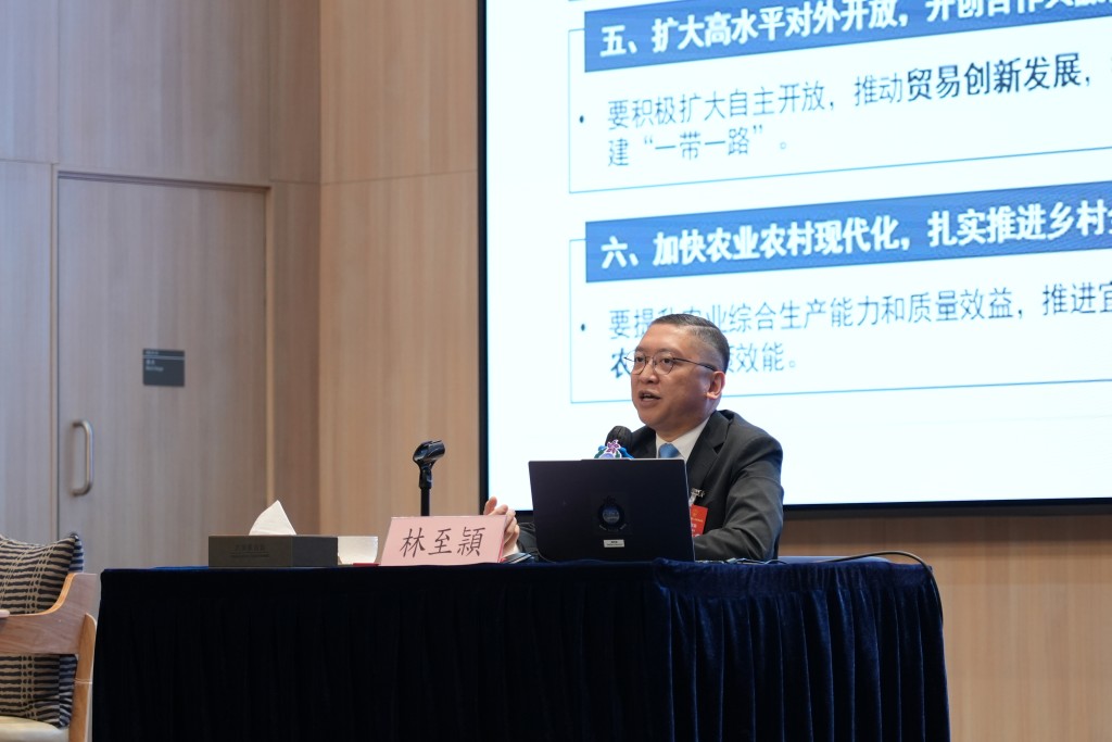 港區全國人大代表林至頴提及「十五五」規劃承先啟後的意義。 港區全國人大代表林至頴提及「十五五」規劃承先啟後的意義。